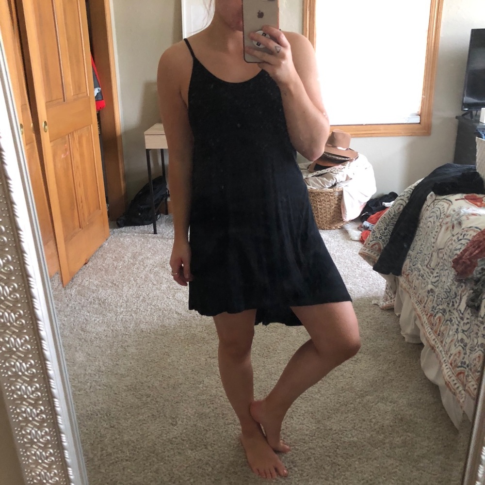 Black high/low dress